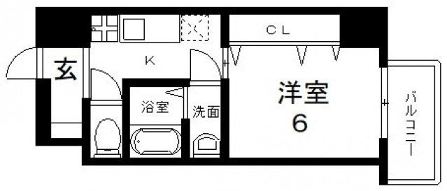 東大阪市足代北のマンションの間取り