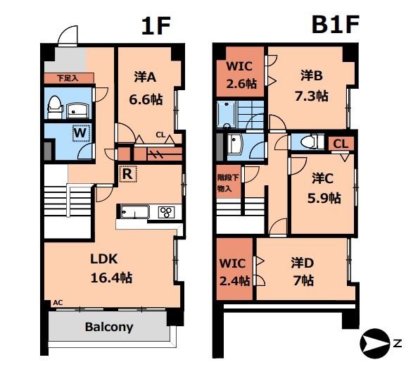 【杉並区下井草のマンションの間取り】