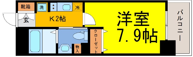 神戸市中央区中山手通のマンションの間取り