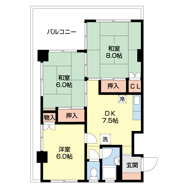 青山マンションの間取り