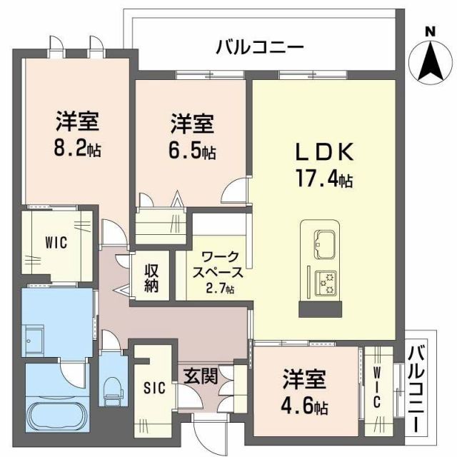 福岡市城南区鳥飼のマンションの間取り