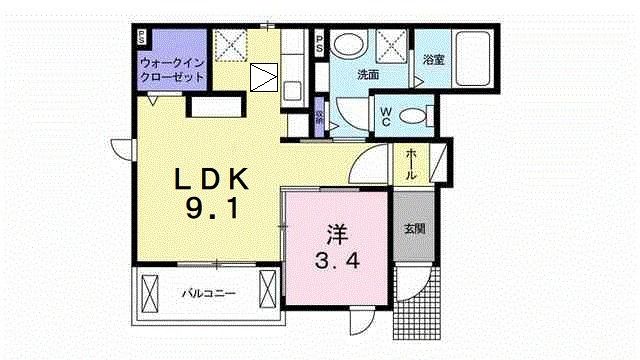 大洲市若宮のアパートの間取り