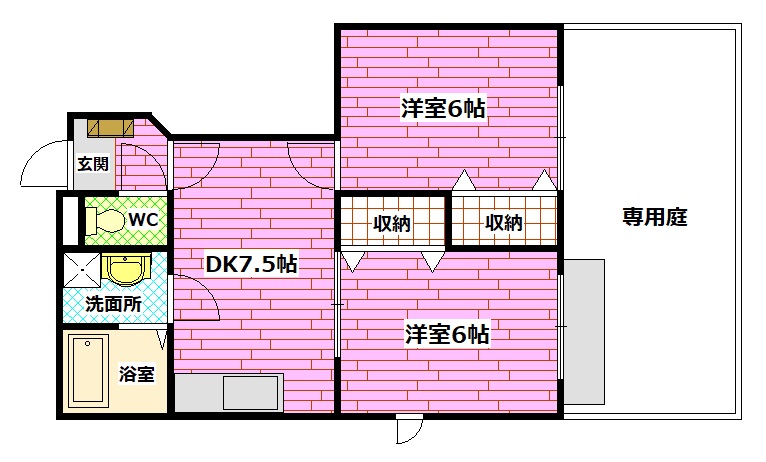 安芸郡熊野町萩原のアパートの間取り