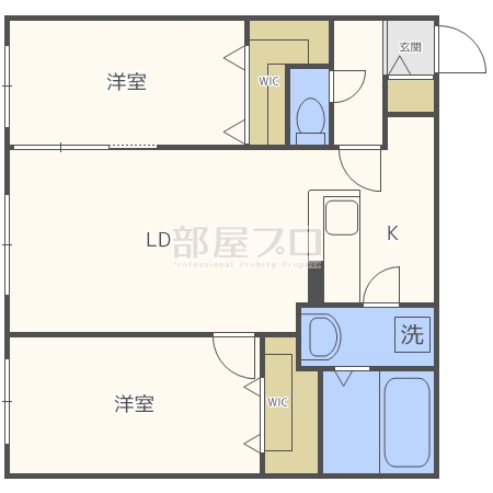 札幌市豊平区福住一条のマンションの間取り