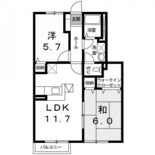 羽生市中央のアパートの間取り