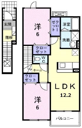 東近江市佐野町のアパートの間取り