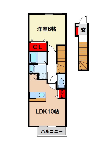 小郡市三沢のアパートの間取り