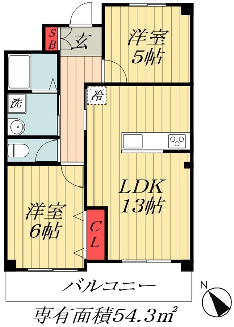 市川市宝のマンションの間取り