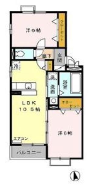 吉川市中曽根のアパートの間取り