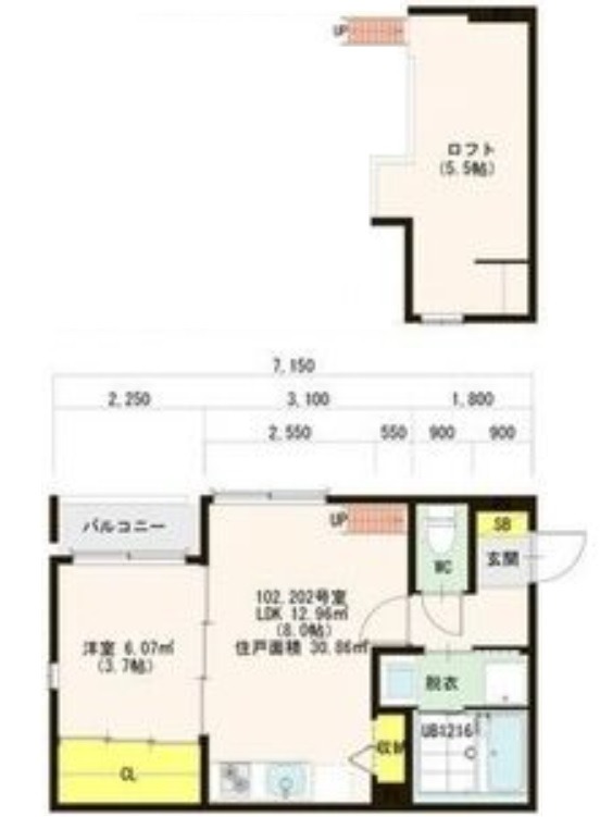 【堺市堺区南庄町のアパートの間取り】