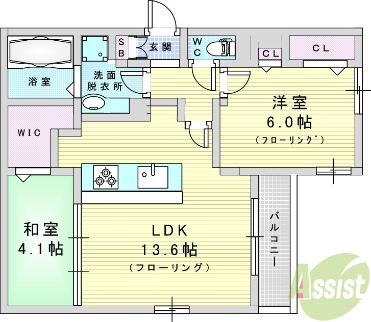 大阪市淀川区三津屋南のアパートの間取り