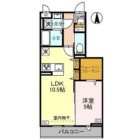 埼玉県草加市西町（アパート）の賃貸物件の間取り