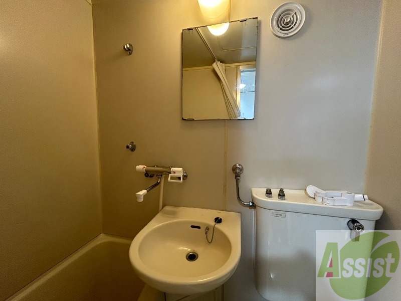 洗面設備　ユニットバス内の洗面台です。朝の身支度もスムーズです。