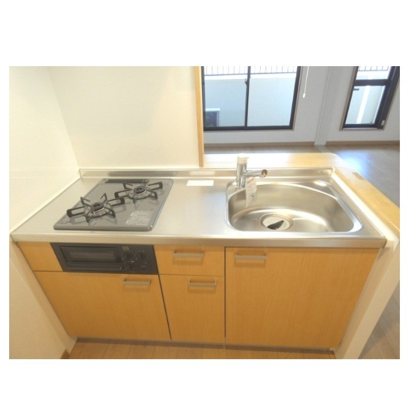 キッチン　便利な２口コンロ付き