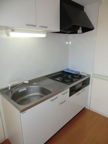 キッチン　3口ガスシステムキッチングリル付き