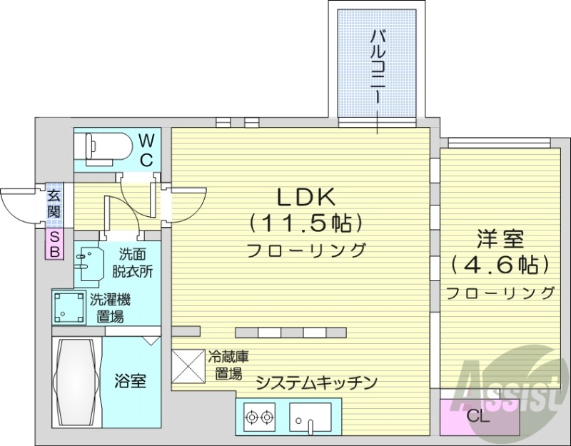 CITYSPIRE南3条2の間取り写真