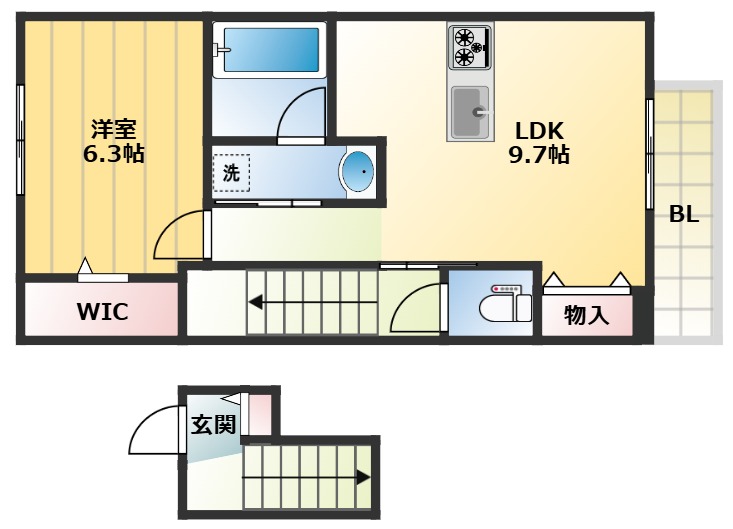 阪神本線 大石駅 徒歩8分 2階建 新築の間取り写真