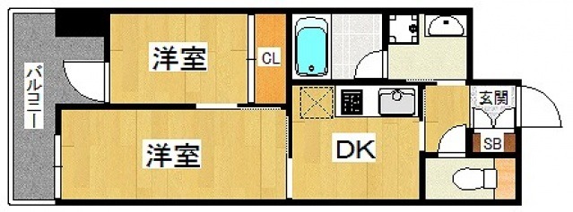 ＪＲ鹿児島本線 香椎駅 徒歩9分 11階建 築19年の間取り写真