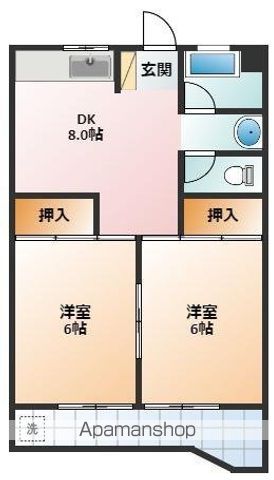 近鉄名古屋線 近鉄四日市駅 徒歩6分 8階建 築50年の間取り写真