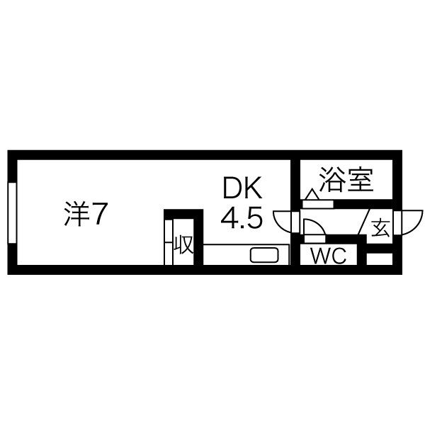 地下鉄東西線 大谷地駅 徒歩8分 4階建 築38年の間取り写真