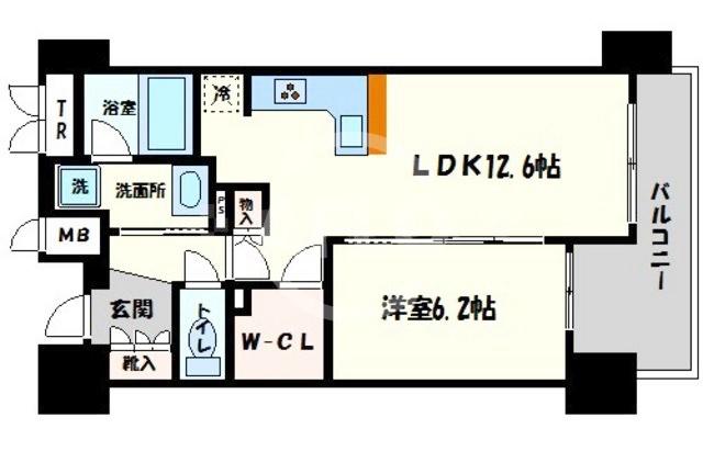 地下鉄千日前線 桜川駅 徒歩2分 15階建 築12年の間取り写真