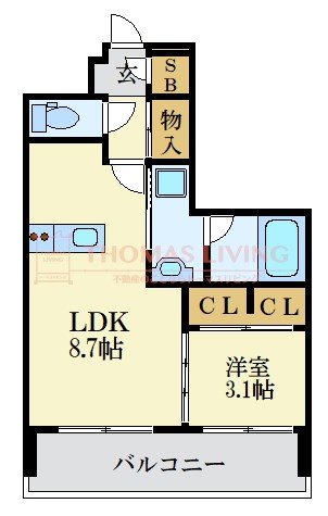 西鉄天神大牟田線 西鉄平尾駅 徒歩11分 13階建 築6年の間取り写真