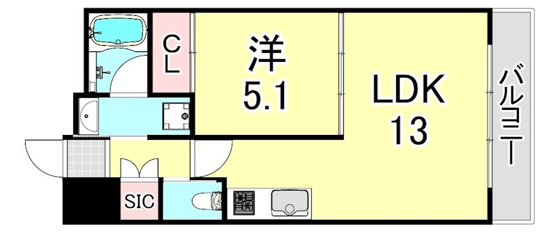 阪神本線 今津駅 徒歩2分 7階建 築3年の間取り写真