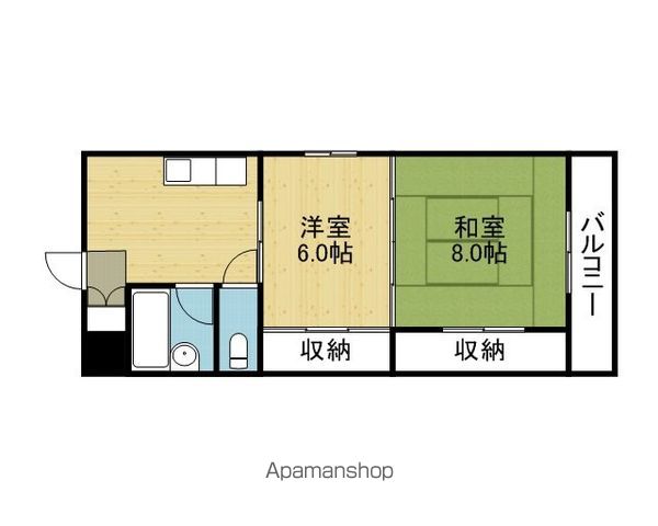 ＪＲ大阪環状線 寺田町駅 徒歩10分 5階建 築38年の間取り写真