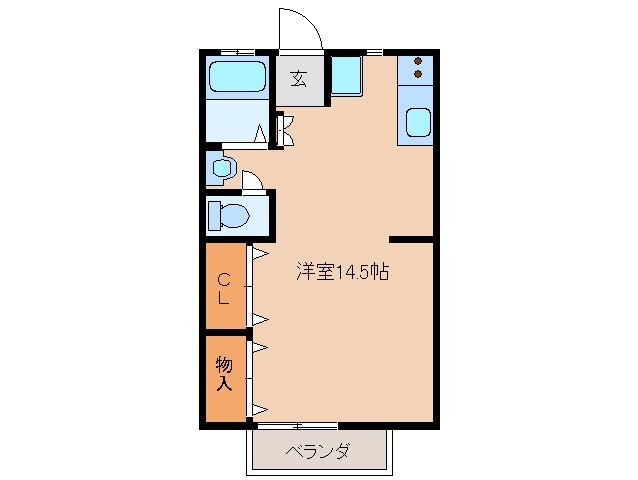 松阪市山室町のアパートの間取り