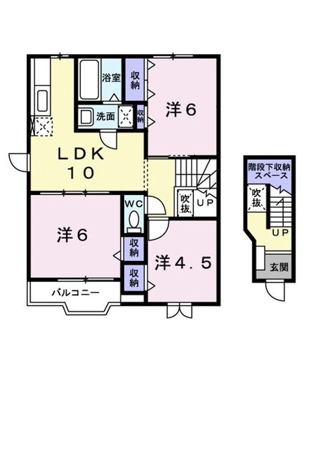 伊予市下吾川のアパートの間取り