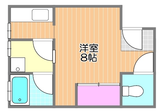 岡山市北区広瀬町のアパートの間取り