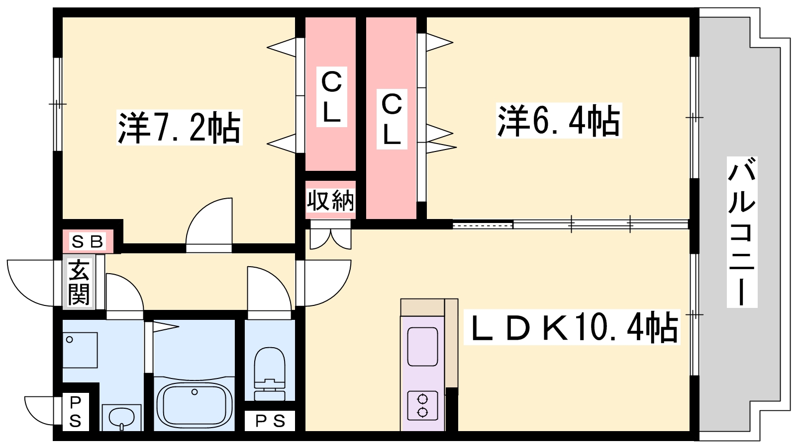 姫路市栗山町のマンションの間取り