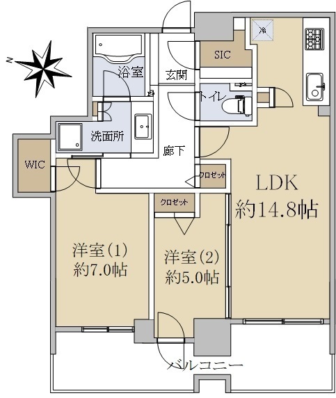 プレミストタワーズ札幌苗穂アクアゲートの間取り