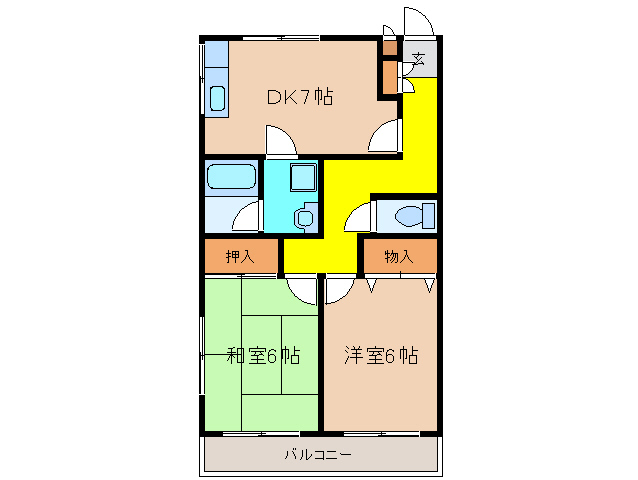 西宮市山口町上山口のアパートの間取り