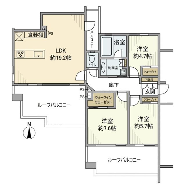 バースシティ・ザ・マークたまプラーザＰａｒｋｓｉｄｅの間取り