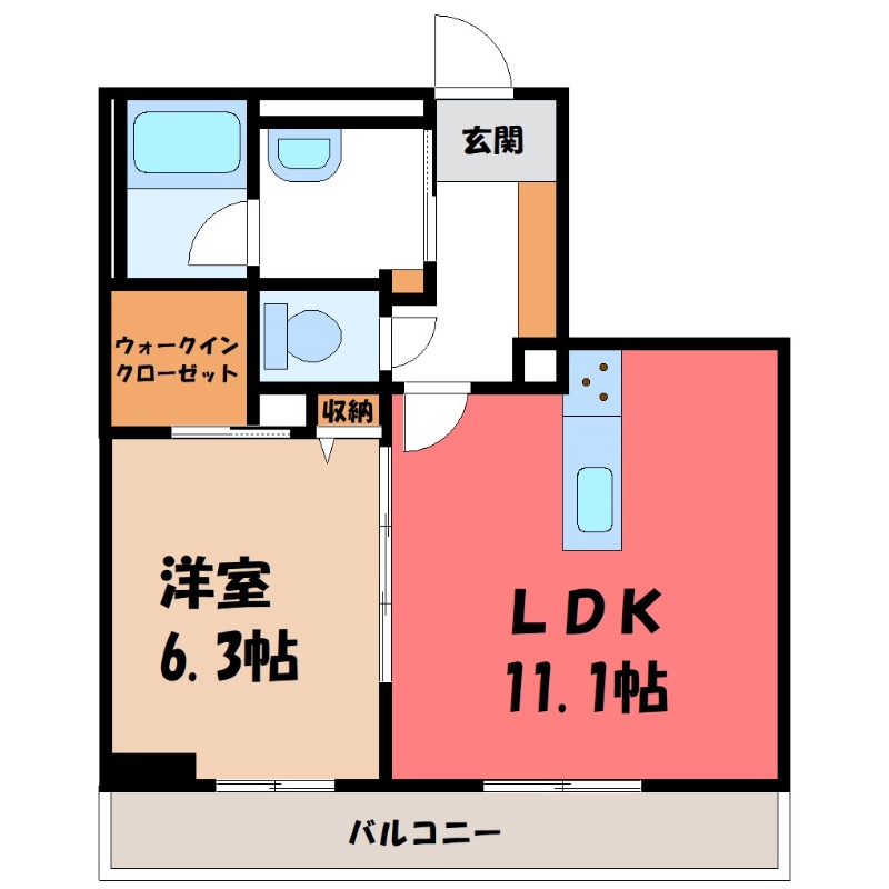 太田市東矢島町のマンションの間取り