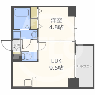 大阪市北区南扇町のマンションの間取り