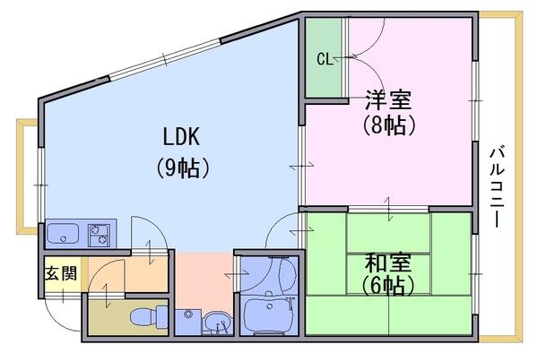 一里塚ハイツの間取り