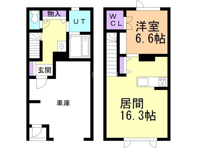 岩見沢市北四条西のアパートの間取り