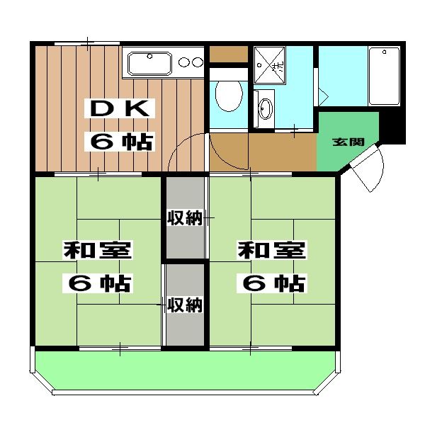 京都市西京区大枝中山町のマンションの間取り