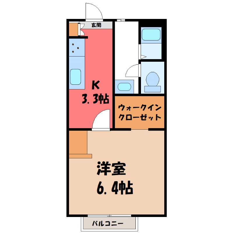 古河市本町のアパートの間取り