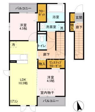 さいたま市見沼区堀崎町のアパートの間取り