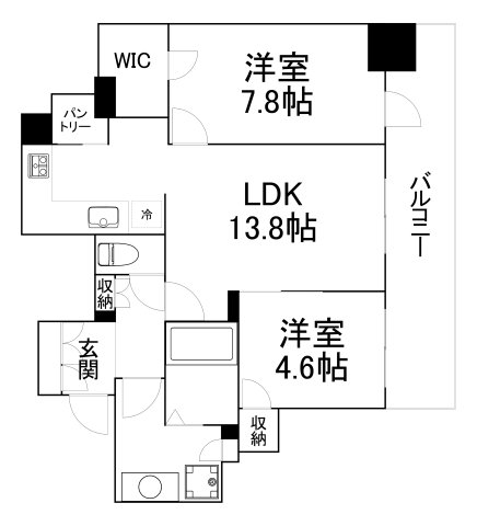 【大阪市天王寺区上本町のマンションの間取り】