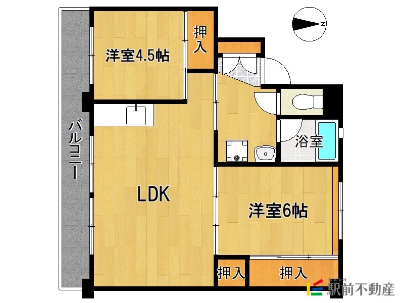 柳川市三橋町高畑のマンションの間取り