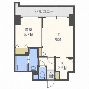 札幌市中央区南八条西のマンションの間取り