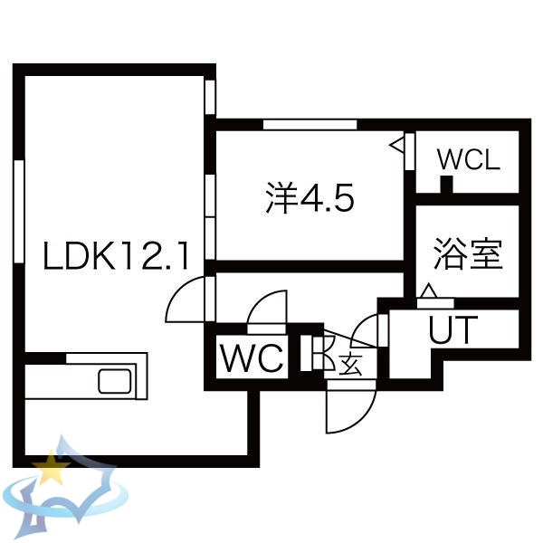 札幌市中央区南七条西のマンションの間取り