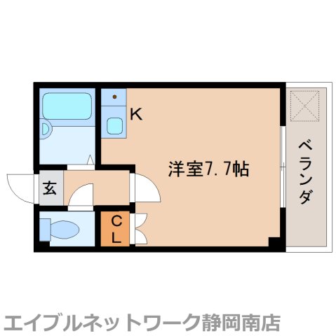 静岡市駿河区小鹿のマンションの間取り