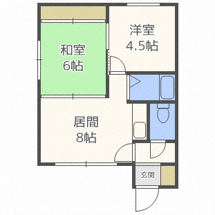 札幌市中央区南二十九条西のアパートの間取り