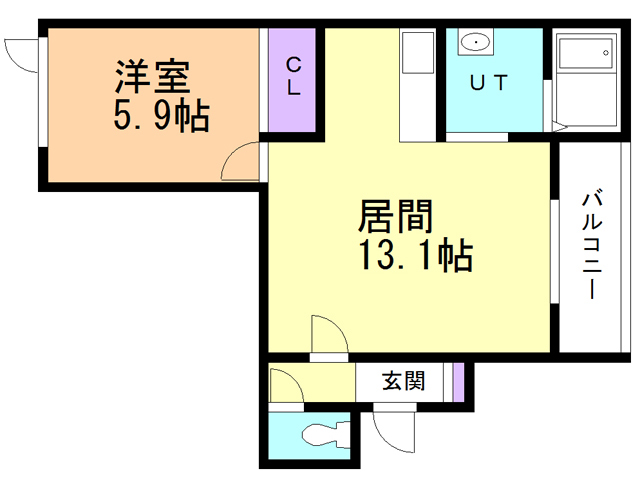 苫小牧市豊川町のアパートの間取り