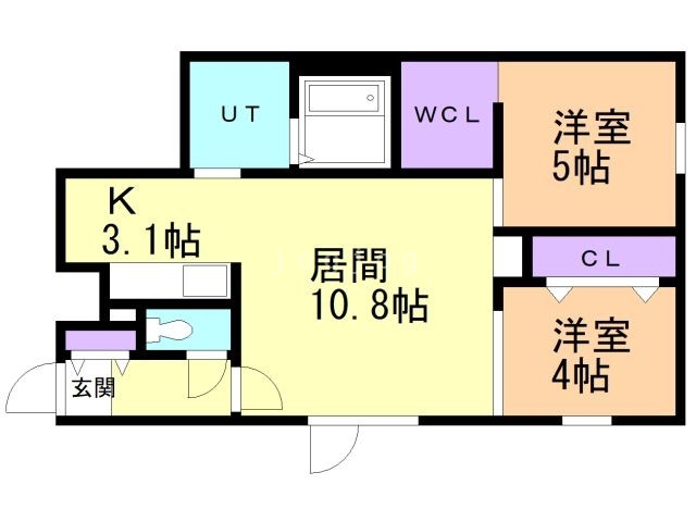 札幌市豊平区月寒東一条のマンションの間取り